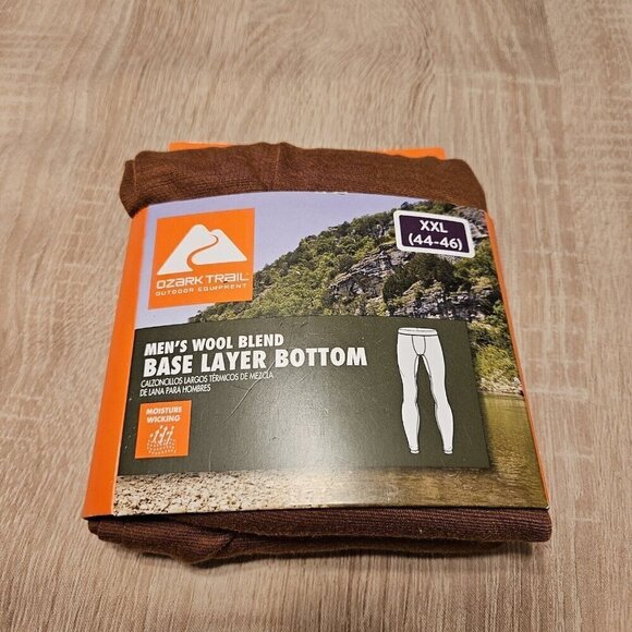 Ozark Trail Men’s Wool Blend Base Layer Bottom Xxl (44-46) Cognac Brown - Picture 1 of 3